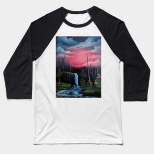 Black Waterfall Baseball T-Shirt